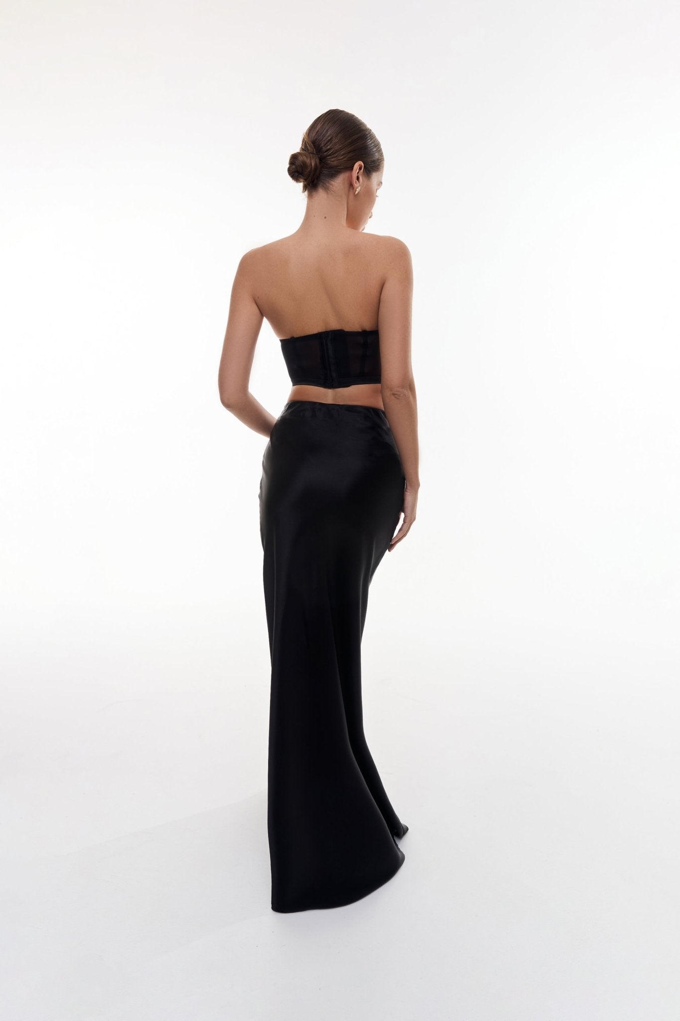Maxi Silk Skirt in Black - Room 22