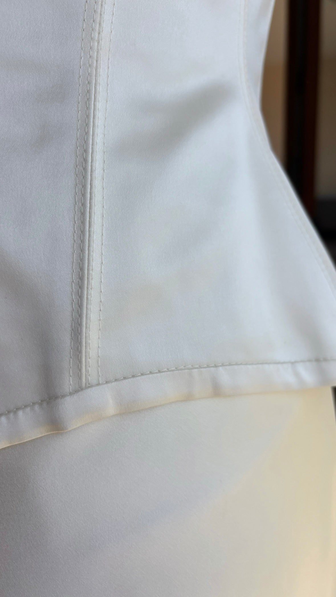 Silk Scoop Neck Corset in Cream