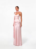 Pink Silk Set: Sweetheart Corset, Skirt & Scarf