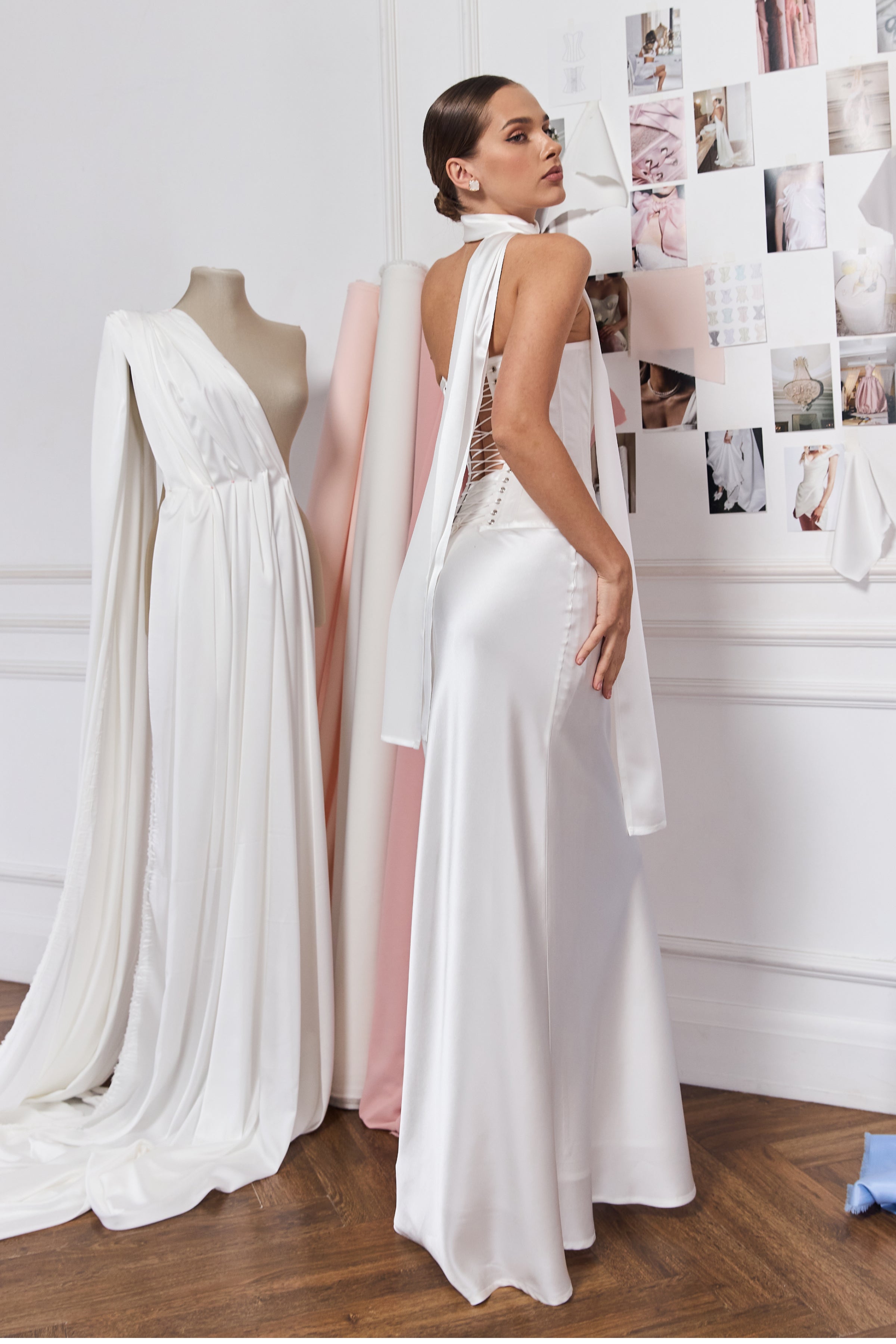 Maxi Silk Skirt in Ivory