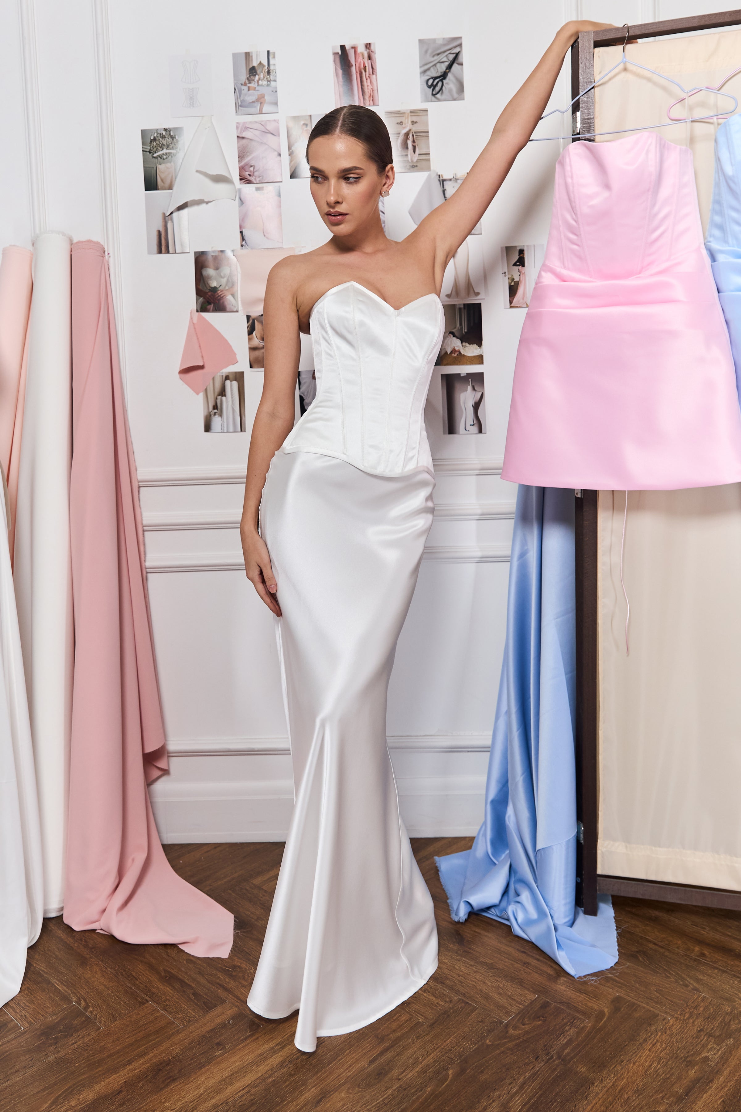 Maxi Silk Skirt in Ivory