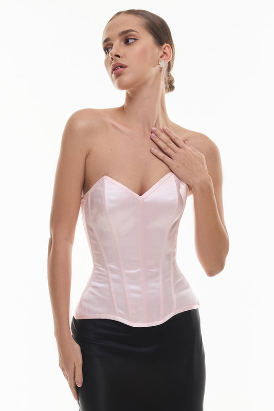 Silk Corset in Pink